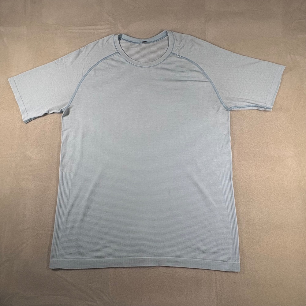 Lululemon Metal Vent Tech Short Sleeve Shirt Mens XL Light Blue Training Tee